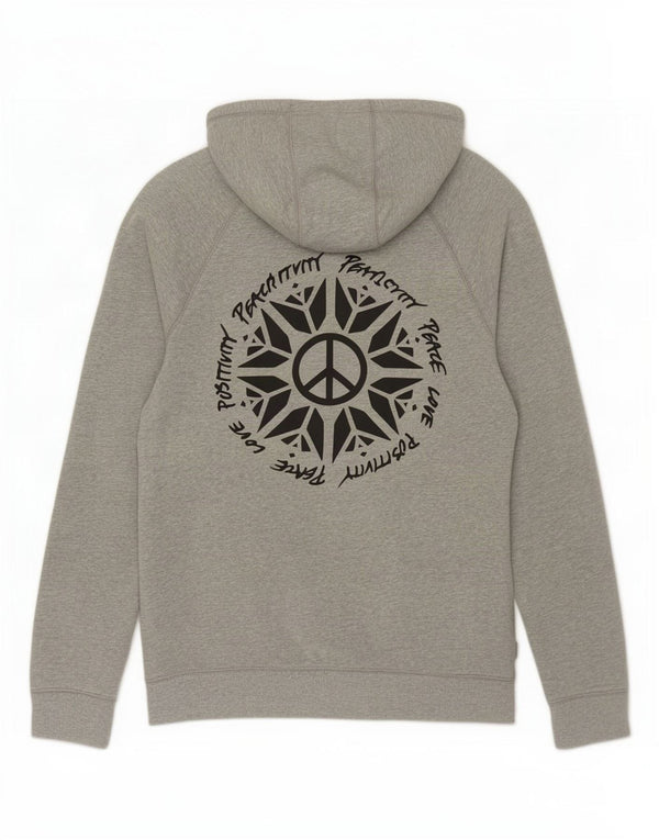 Felpa con cappuccio grafica da uomo Vans in cotone grigio medio