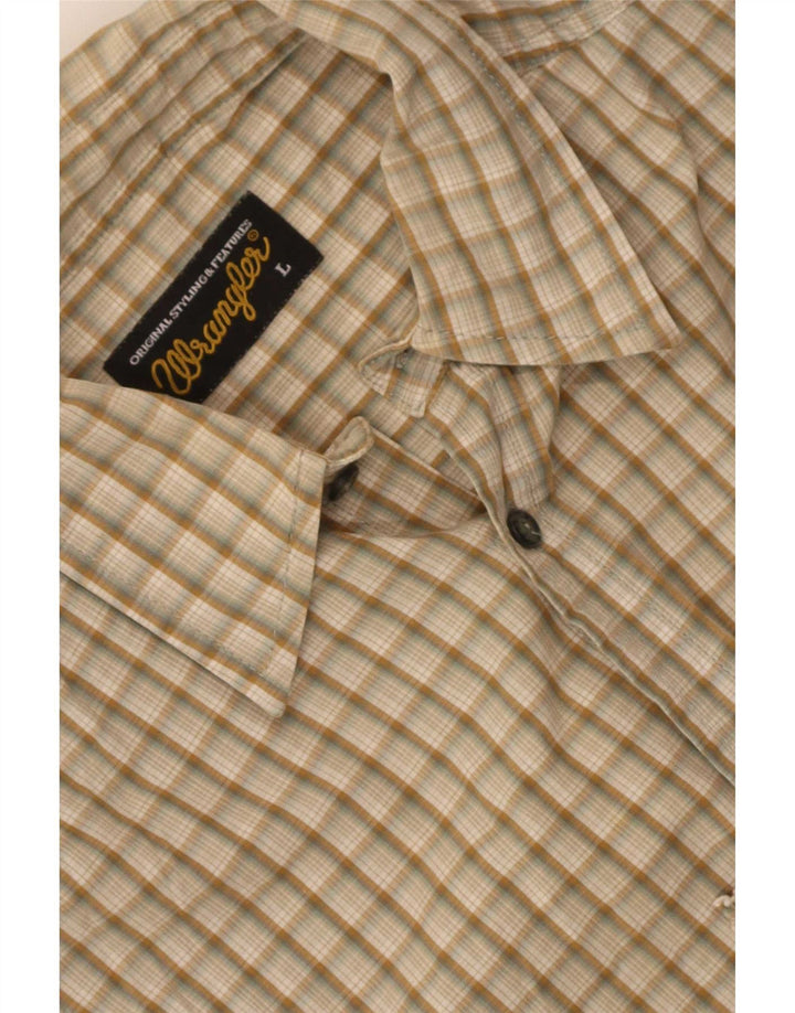 Camicia da uomo Wrangler a quadri beige grandi