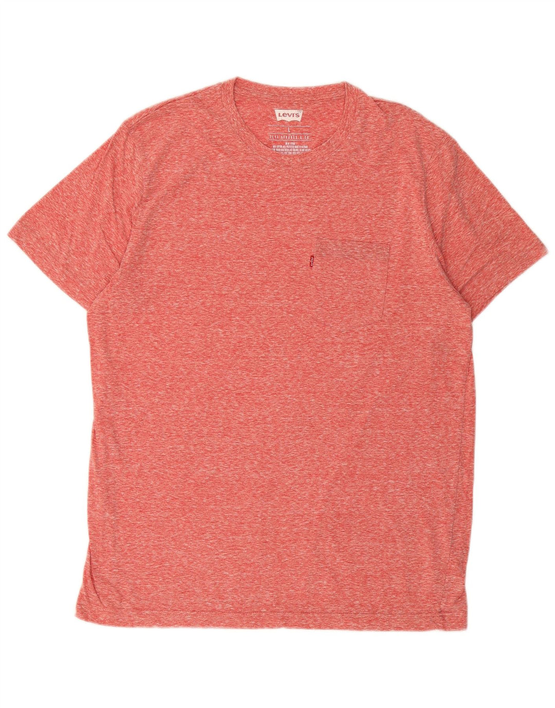 LEVI'S Mens T-Shirt Top Large Pink Flecked Cotton