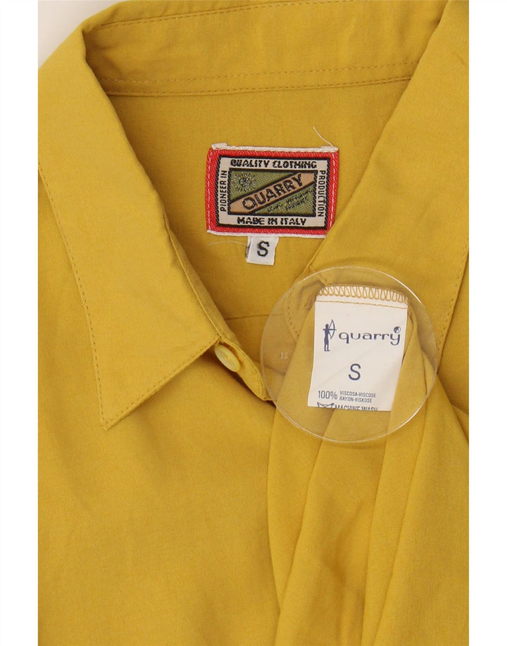QUARRY Mens Short Sleeve Shirt Small Yellow Viscose Vintage Quarry and Second-Hand Quarry from Messina Hembry 