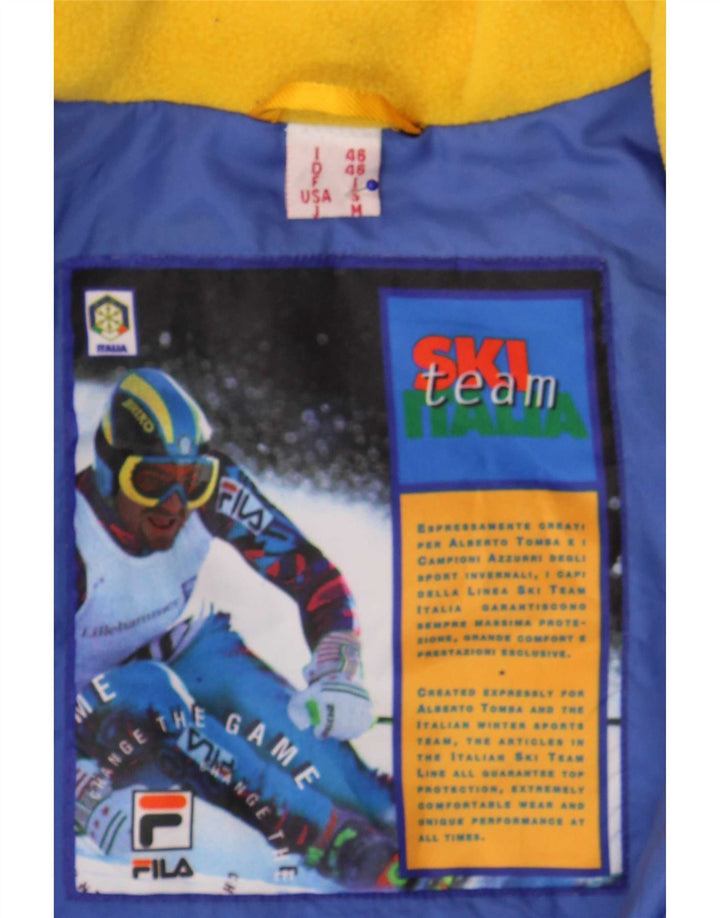 Giacca da sci con cappuccio Fila da uomo IT 46 Small Giallo Colourblock Poliestere Sports