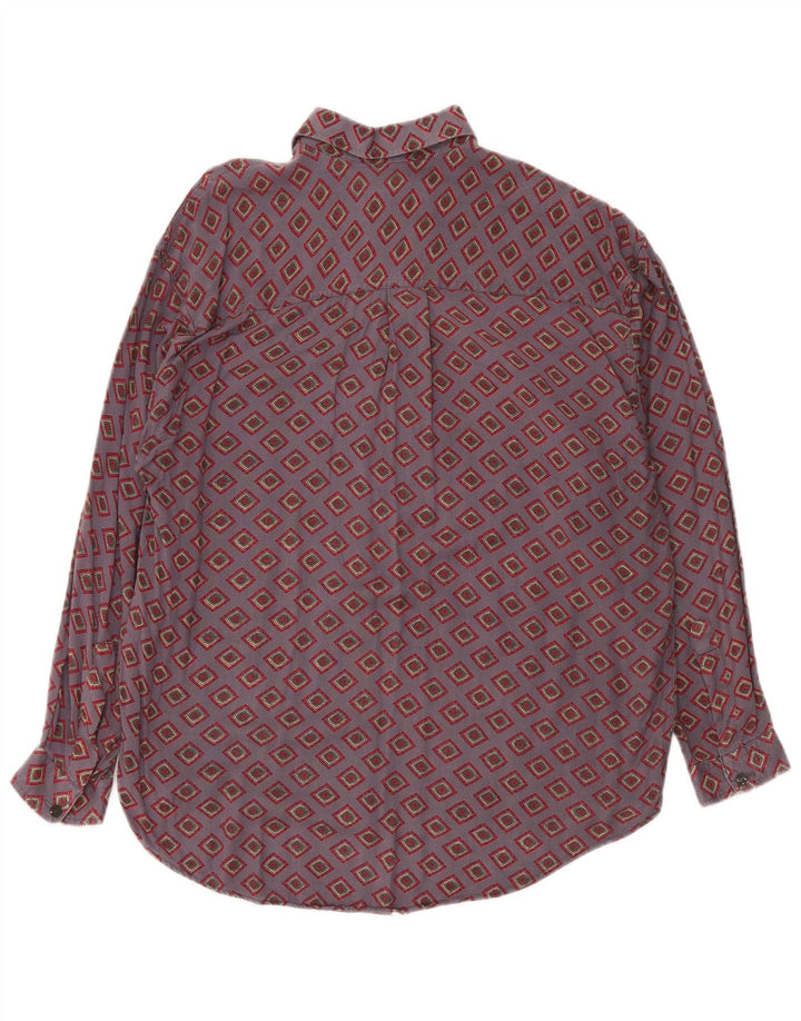 Camicia Uomo Orso Poeta Viscosa Geometrica Viola Medio