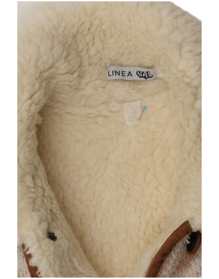 Giacca sherpa vintage da donna con motivi EU 40 Fair Isle medio multicolore