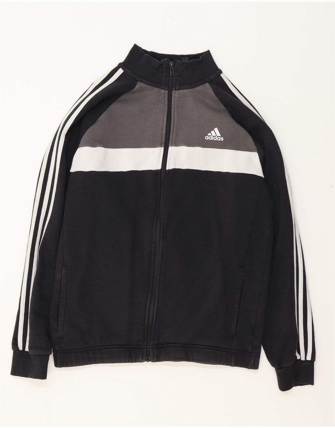 Giacca da tuta da uomo ADIDAS UK 42/44 Cotone color block medio nero