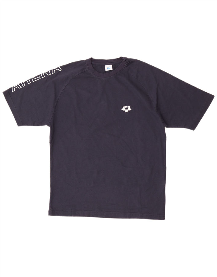 T-shirt grafica da uomo Arena Top in cotone blu navy medio
