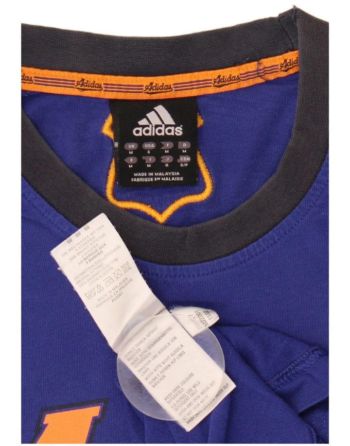 T-shirt grafica da uomo Adidas Top in cotone blu medio