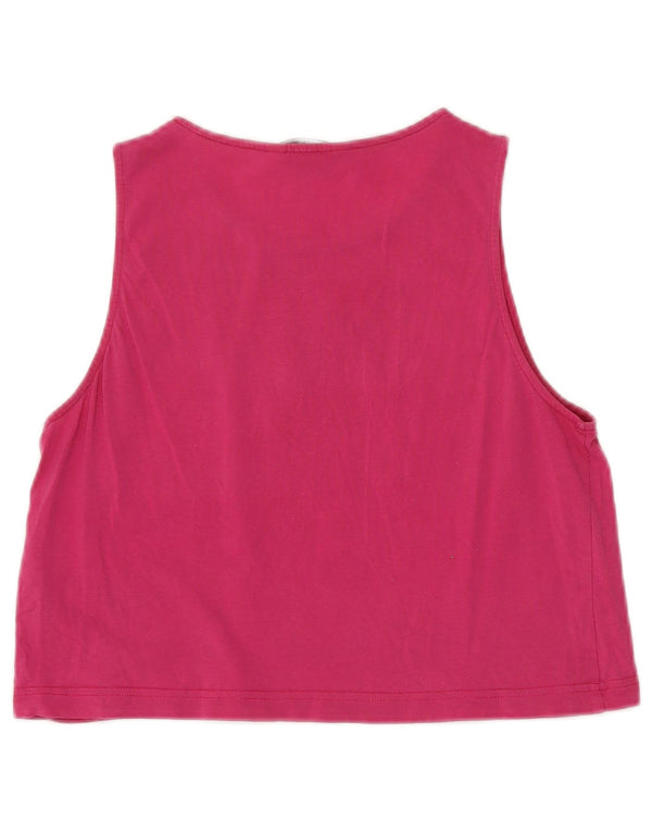 Canotta grafica da donna Calvin Klein Jeans Crop Top UK 12 Cotone rosa medio
