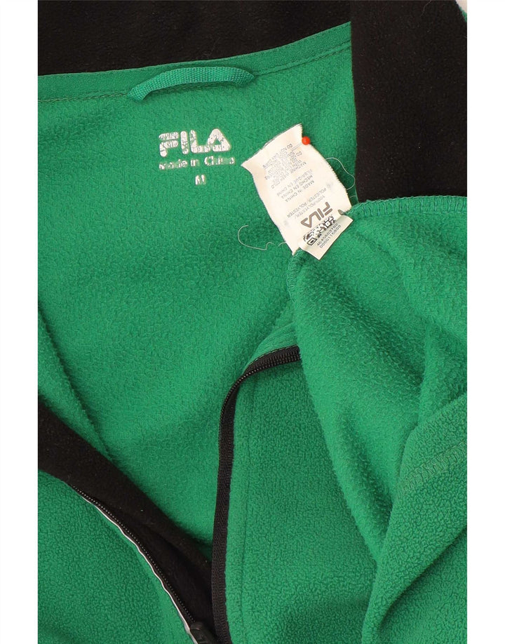 Maglione in pile da uomo Fila con zip e collo in poliestere verde medio