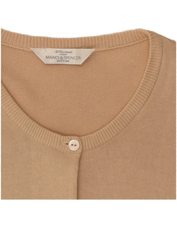 Maglione cardigan da donna Marks & Spencer UK 12 Cotone beige medio