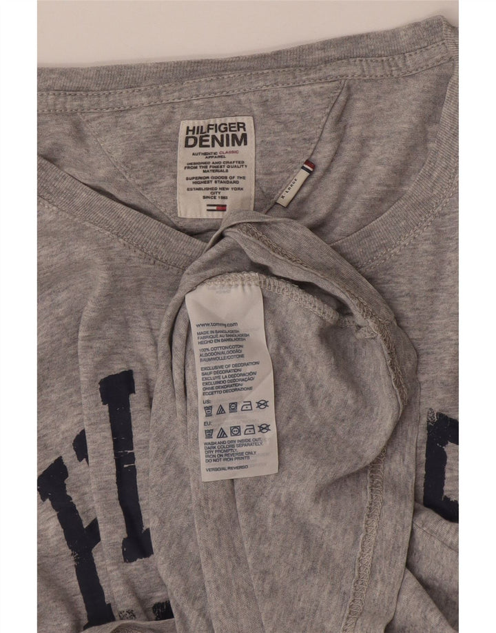 Tommy Hilfiger Uomo Graphic Top Manica Lunga XL Cotone Grigio