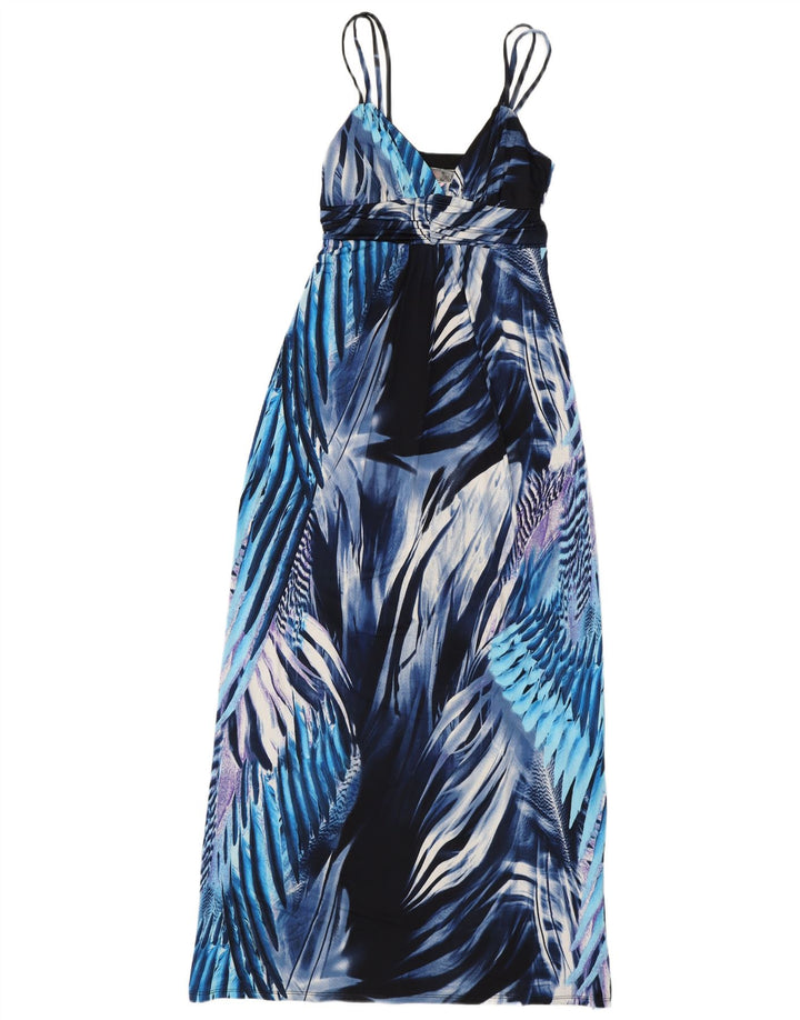 Abito lungo senza maniche da donna Lipsy UK 10 Piccolo floreale blu