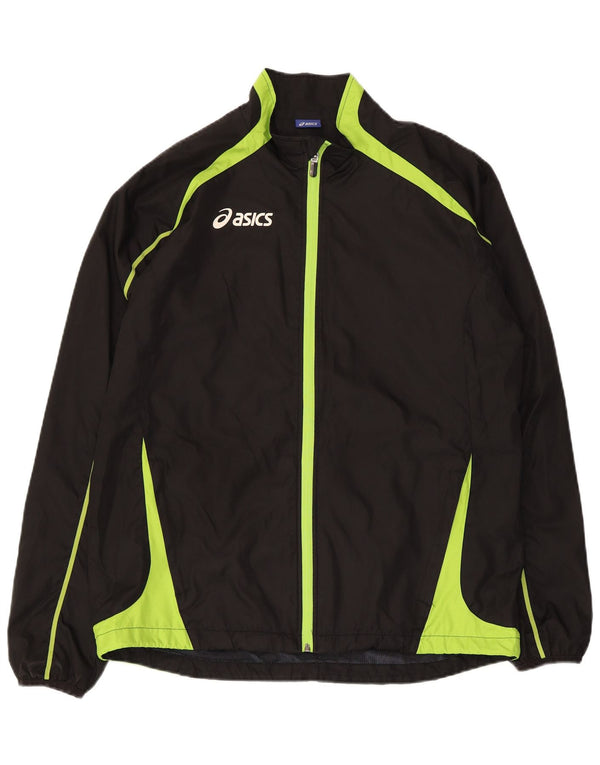 Giacca da ginnastica da uomo Asics, grande, in poliestere color block nero