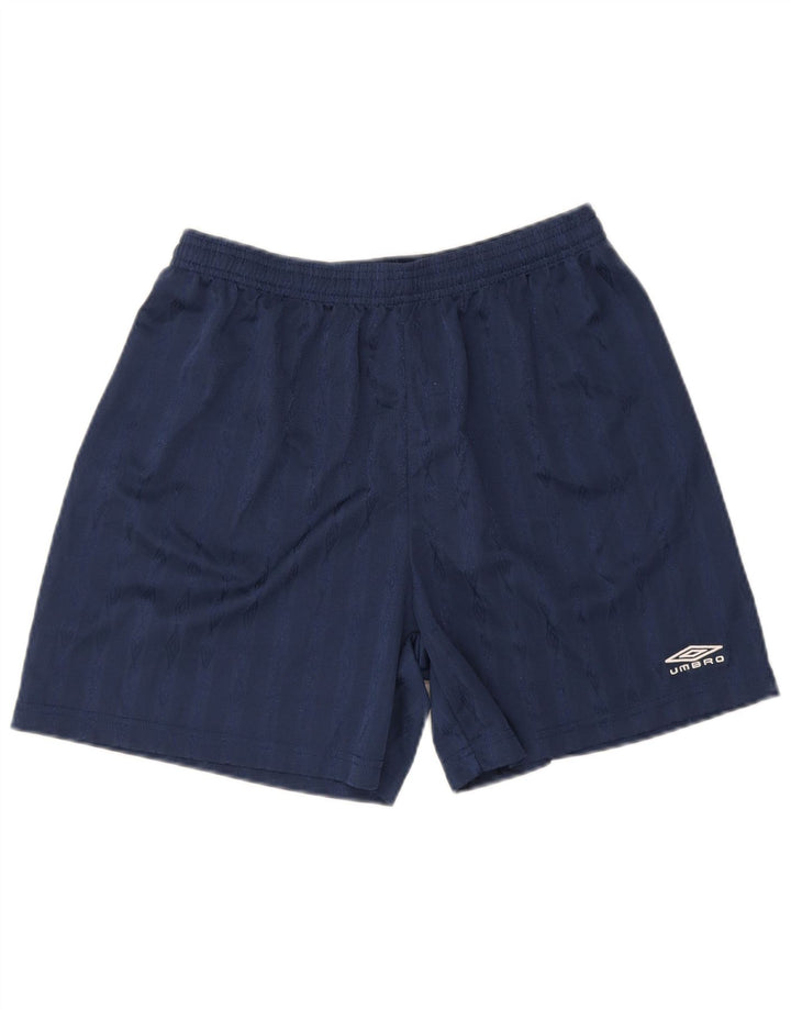 Pantaloncini sportivi da uomo Umbro di grandi dimensioni in poliestere a righe blu navy