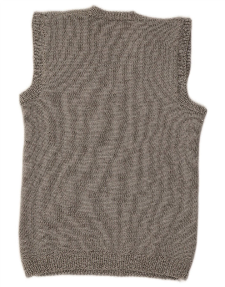 Canottiera vintage da donna UK 14 grigio medio
