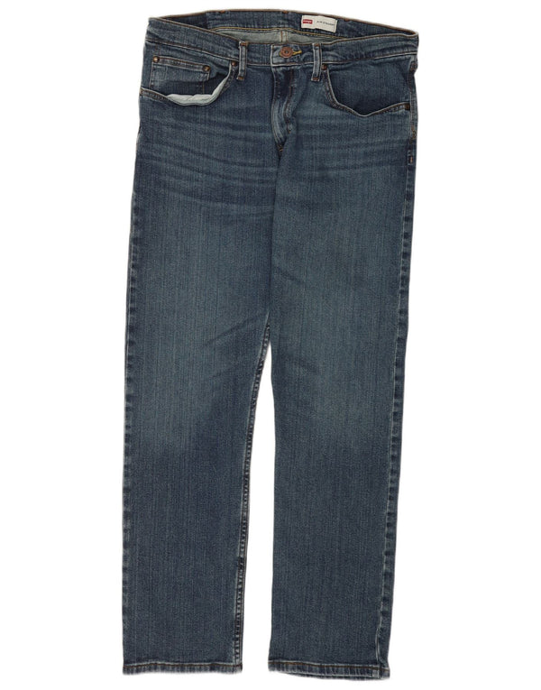 Jeans dritti slim da uomo Wrangler W34 L30 cotone blu