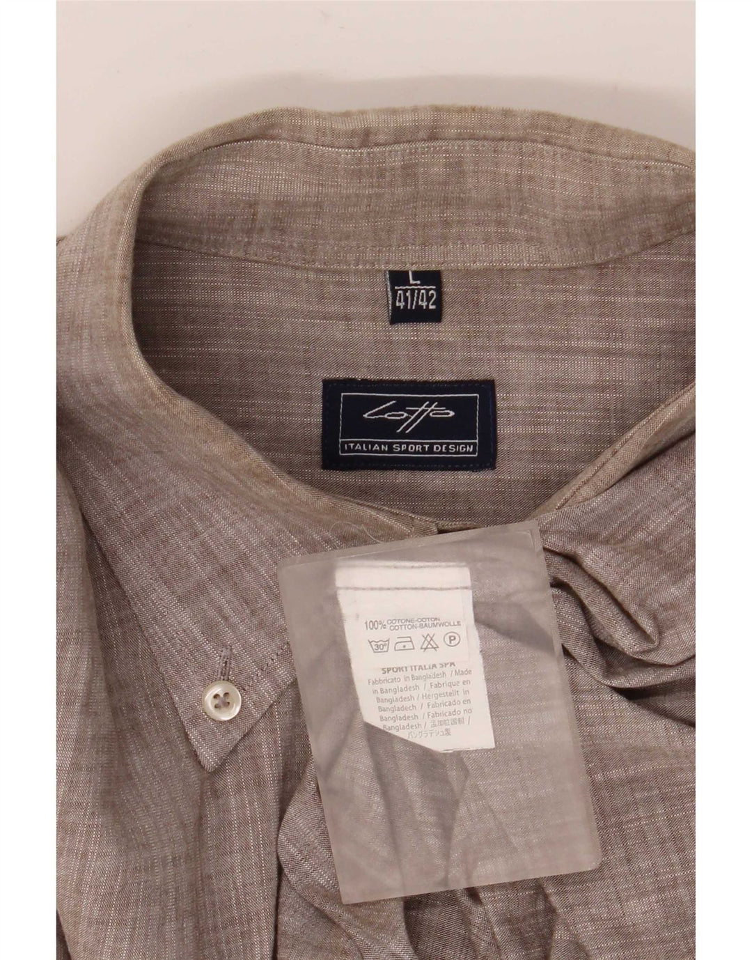 Camicia da uomo Lotto taglia 41/42 grande cotone chiazzato grigio