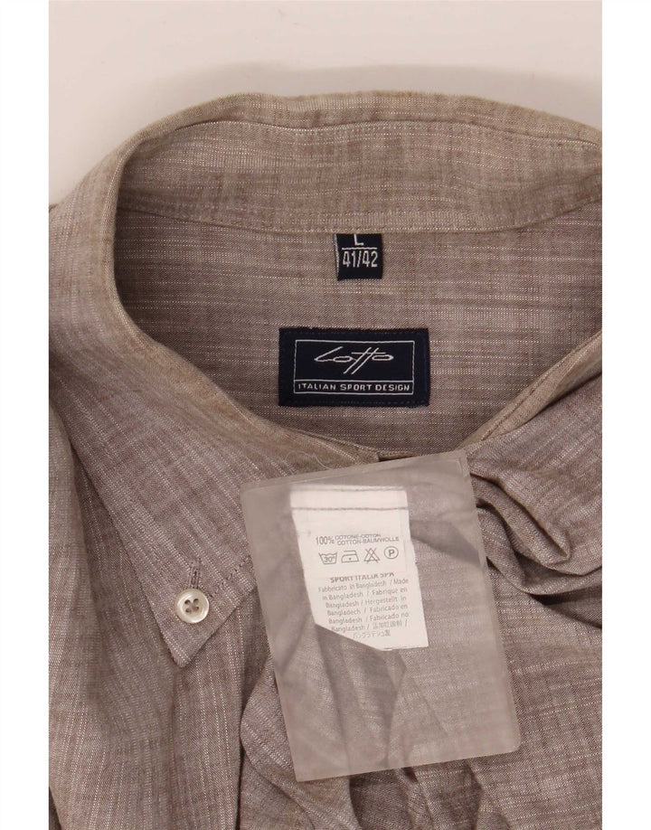 Camicia da uomo Lotto taglia 41/42 grande cotone chiazzato grigio