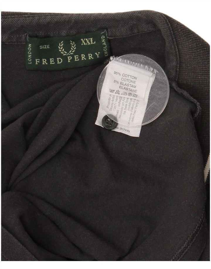 Polo da uomo FRED PERRY 2XL in cotone grigio