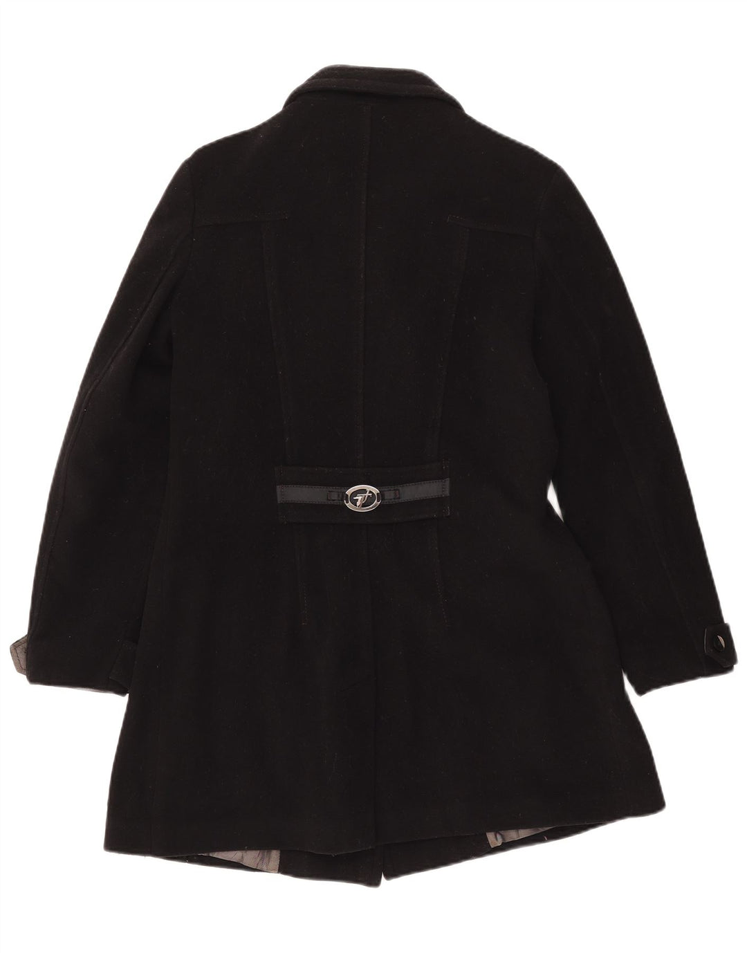 Cappotto Doppiopetto Donna Trussardi Jeans IT 44 Medio Lana Nero