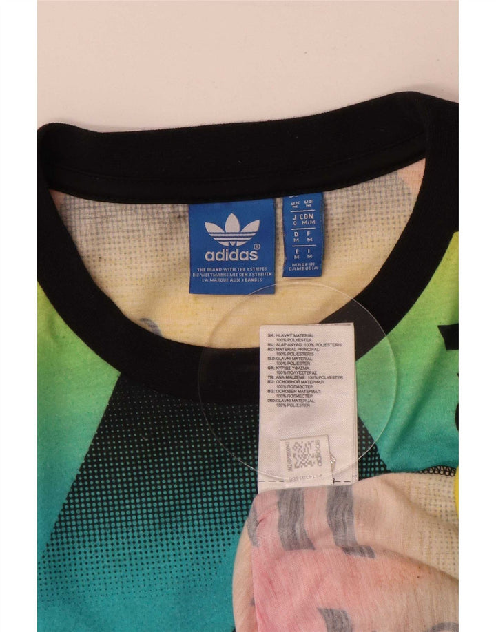 T-shirt grafica da uomo Adidas Top in poliestere multicolore medio