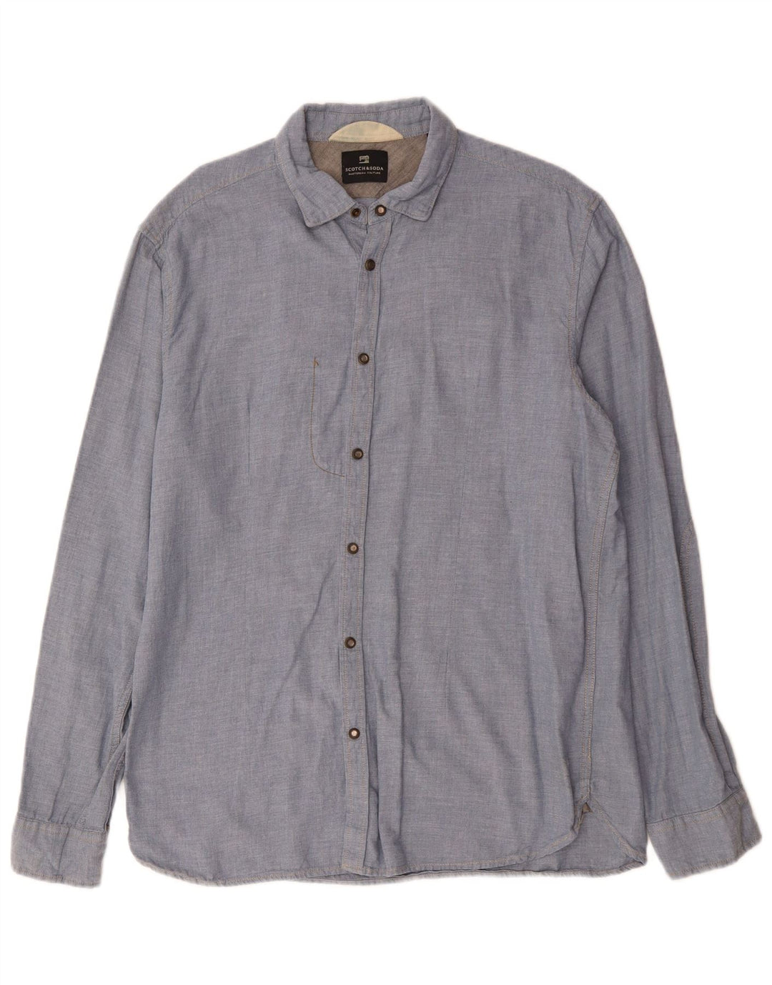 Camicia da uomo SCOTCH & SODA in cotone blu medio