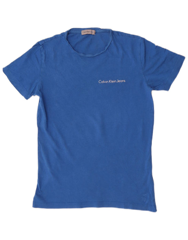 T-shirt da uomo Calvin Klein Jeans Top piccola in cotone blu