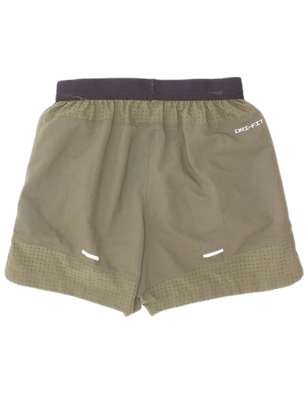 Pantaloncini sportivi Nike da bambino Dri Fit 8-9 anni Small Khaki Colourblock in poliestere