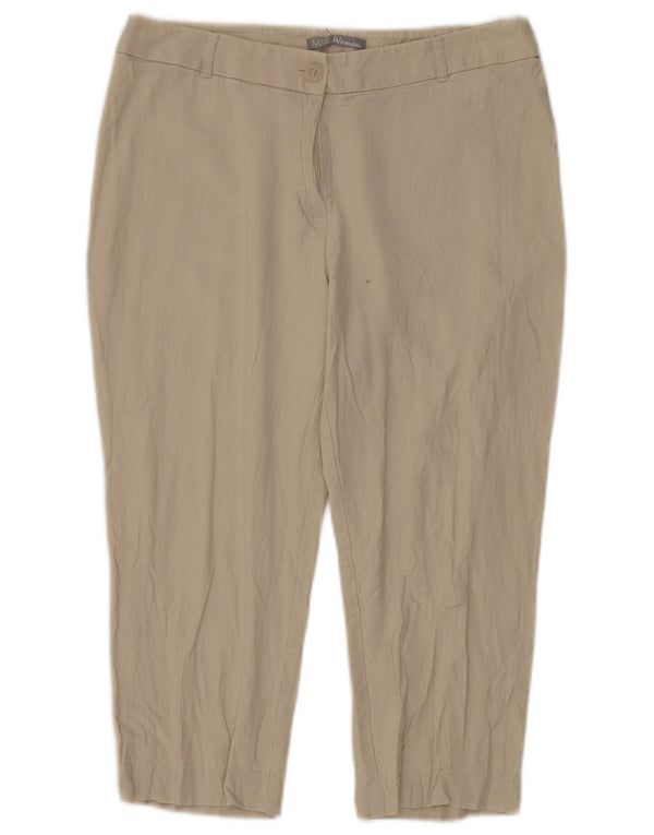 Pantaloni capri dritti da donna Marks & Spencer UK 12 medi W30 L20 Beige