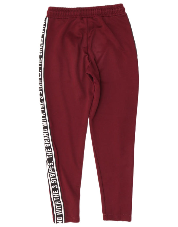 Pantaloni da tuta con grafica Adidas da donna UK 8 Small Bordeaux Poliestere