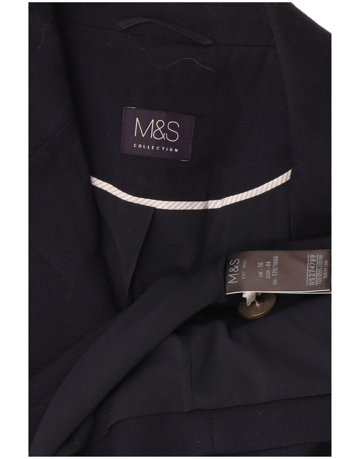Giacca blazer doppiopetto da donna Marks & Spencer UK 16 grande blu navy