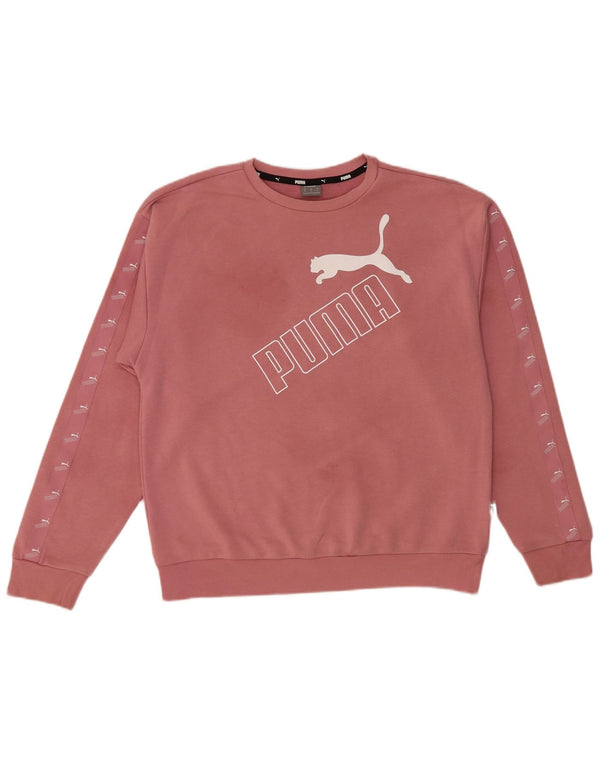 Felpa con grafica PUMA da donna UK 14 Cotone rosa medio