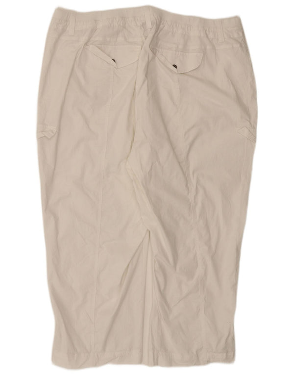 Pantaloni corti dritti da donna Marks & Spencer UK 22 3XL W44 L24 Bianco