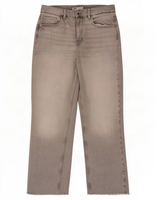 Zara Womens Straight Jeans EU 40 Medium W30 L28 Grey Cotton