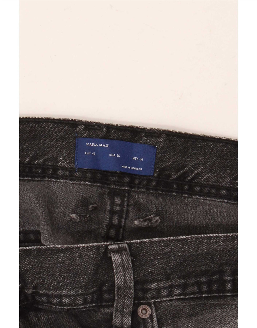 Pantaloncini di jeans da uomo Zara EU 46 XL W36 Grigi