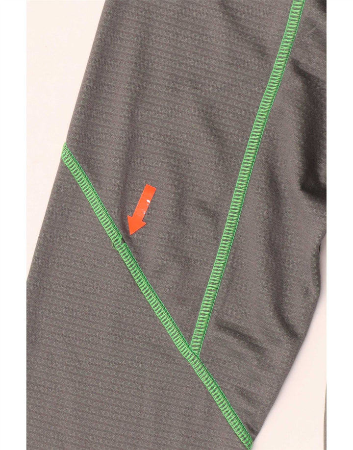 Under Armour Top da uomo con zip e collo a maniche lunghe, grande, in poliestere grigio, sportivo