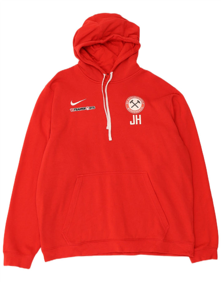 Felpa con cappuccio grafica Nike da uomo 2XL in cotone rosso
