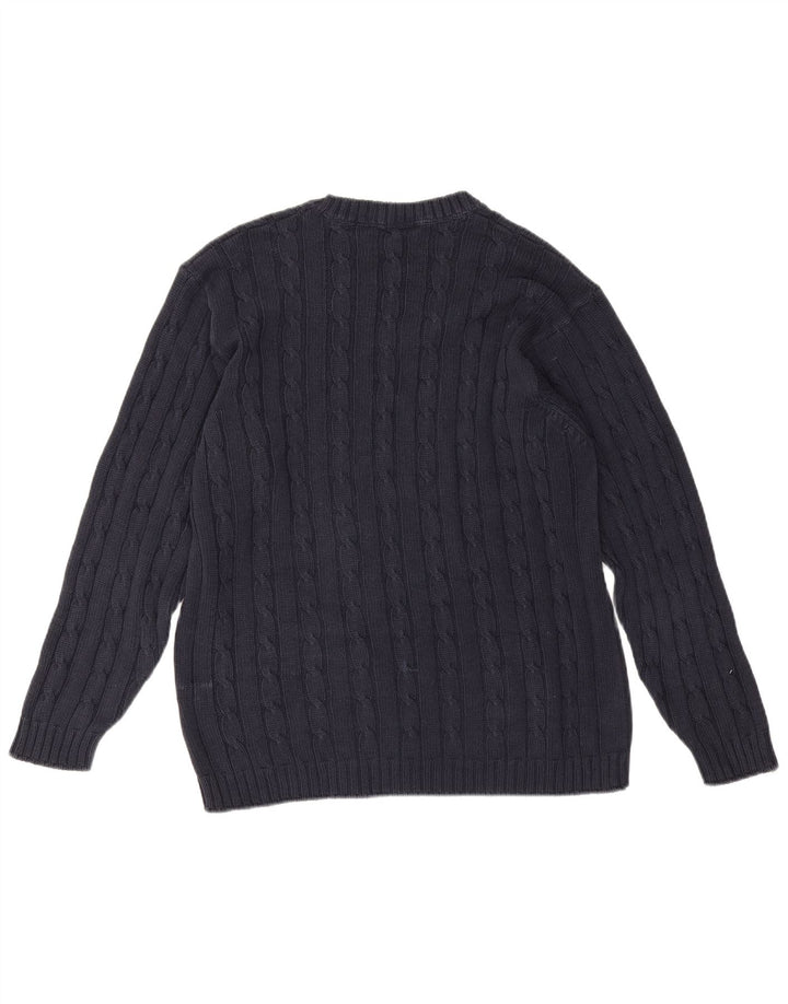 Maglione maglione girocollo da uomo Marks & Spencer cotone medio blu navy