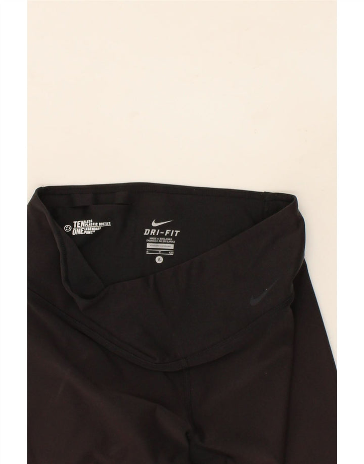 NIKE Womens Dri Fit Capri Tracksuit Trousers UK 8 Small  Black Polyester Vintage Nike and Second-Hand Nike from Messina Hembry 