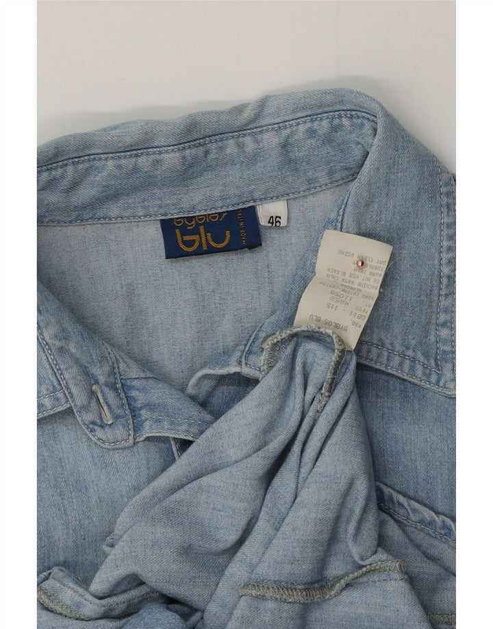 BYBLOS Camicia di jeans da donna IT 46 Large Blu Cotone