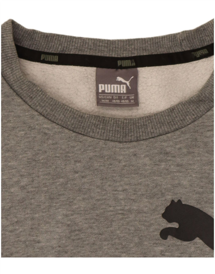 Felpa grafica da uomo Puma Maglione in cotone chiazzato grigio medio