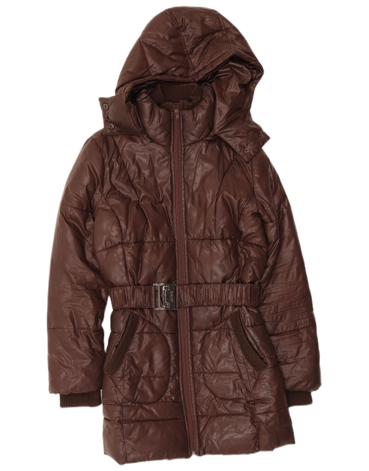 Cappotto imbottito con cappuccio da donna Gaudi IT 42 Poliestere marrone medio