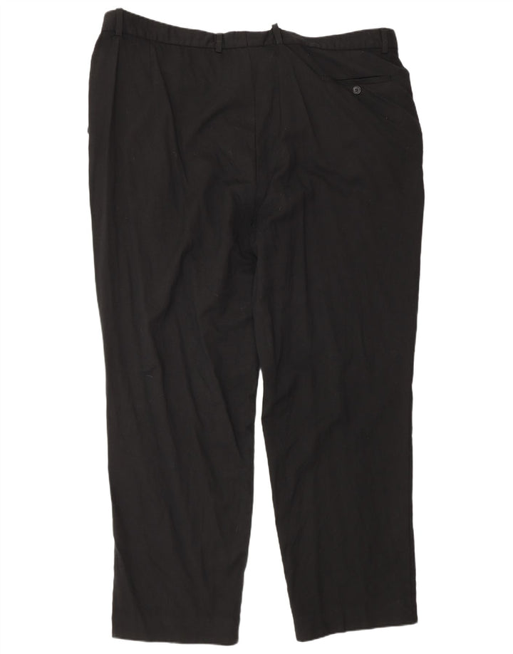 Pantaloni da abito con pegging da uomo Pierre Cardin W46 L33 lana nera