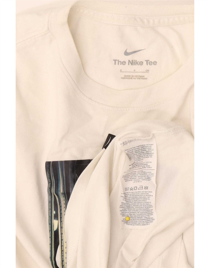 T-shirt grafica da uomo Nike Top Small in cotone bianco