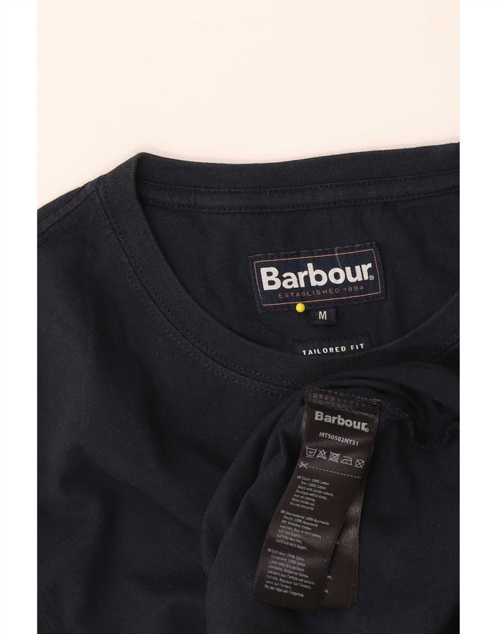 T-shirt grafica da uomo su misura Barbour Top in cotone blu navy medio