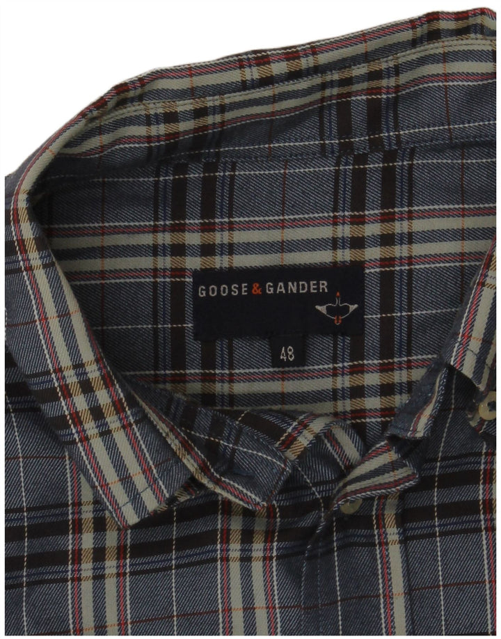 Camicia in flanella da uomo Goose & Gander IT 48 medio blu navy a quadri