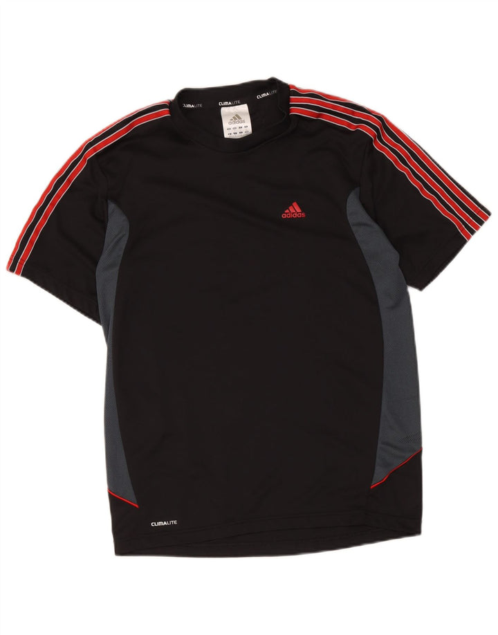 T-shirt Adidas Climalite da uomo, piccola, in poliestere color block nero