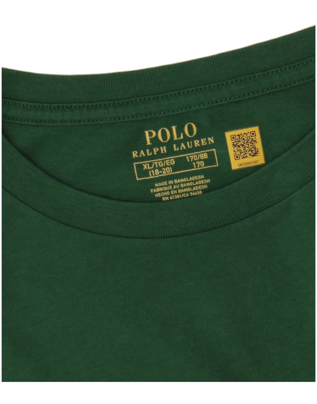 POLO RALPH LAUREN Maglia da ragazzo manica lunga 15-16 anni XL Verde