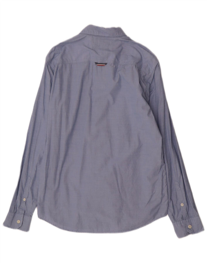 TOMMY HILFIGER Camicia da uomo grande in cotone blu