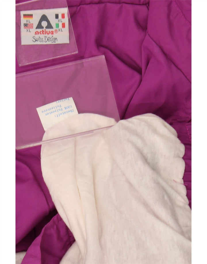 ACTIVE Womens Oversized Tracksuit Top Jacket UK 18 XL Purple Polypeptide Vintage Active and Second-Hand Active from Messina Hembry 