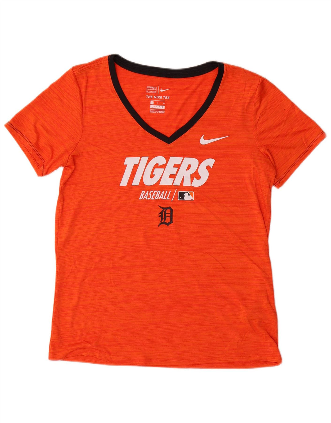 NIKE T-shirt grafica da donna Tigers Top UK 10 Small Arancione Poliestere